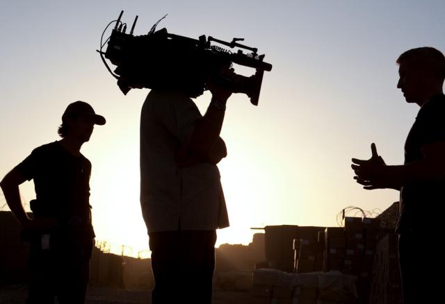 Anderson Cooper filming on location