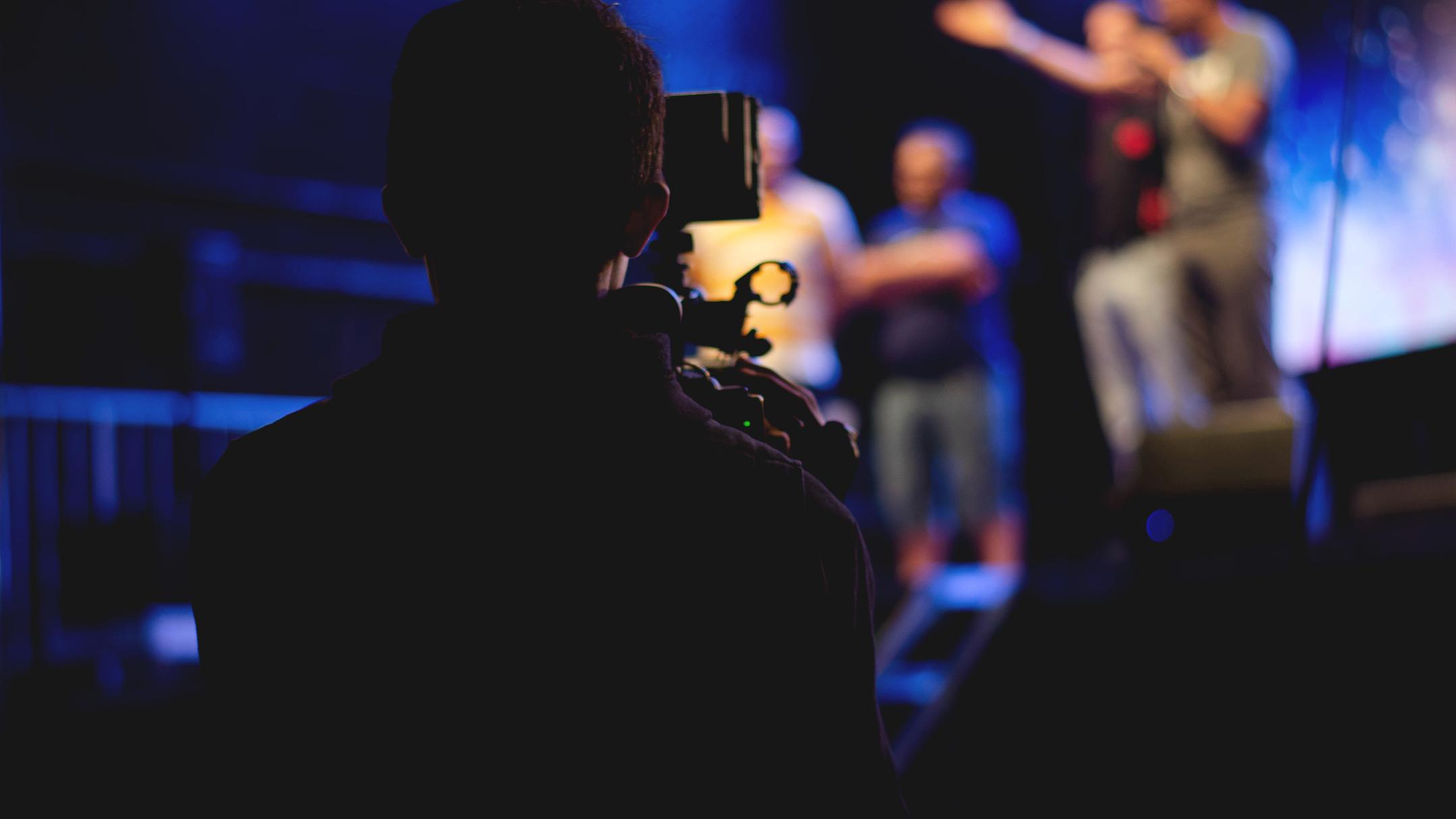 Video camera in studio
