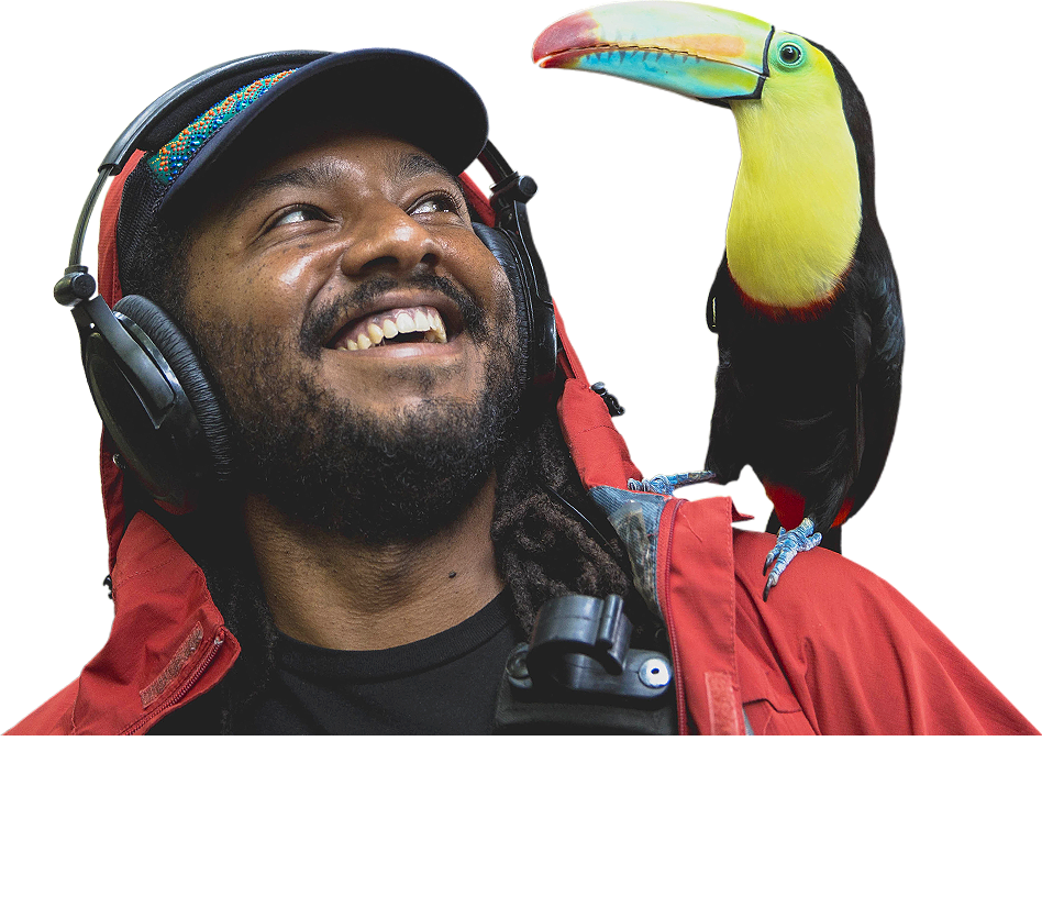 Man with parrot
