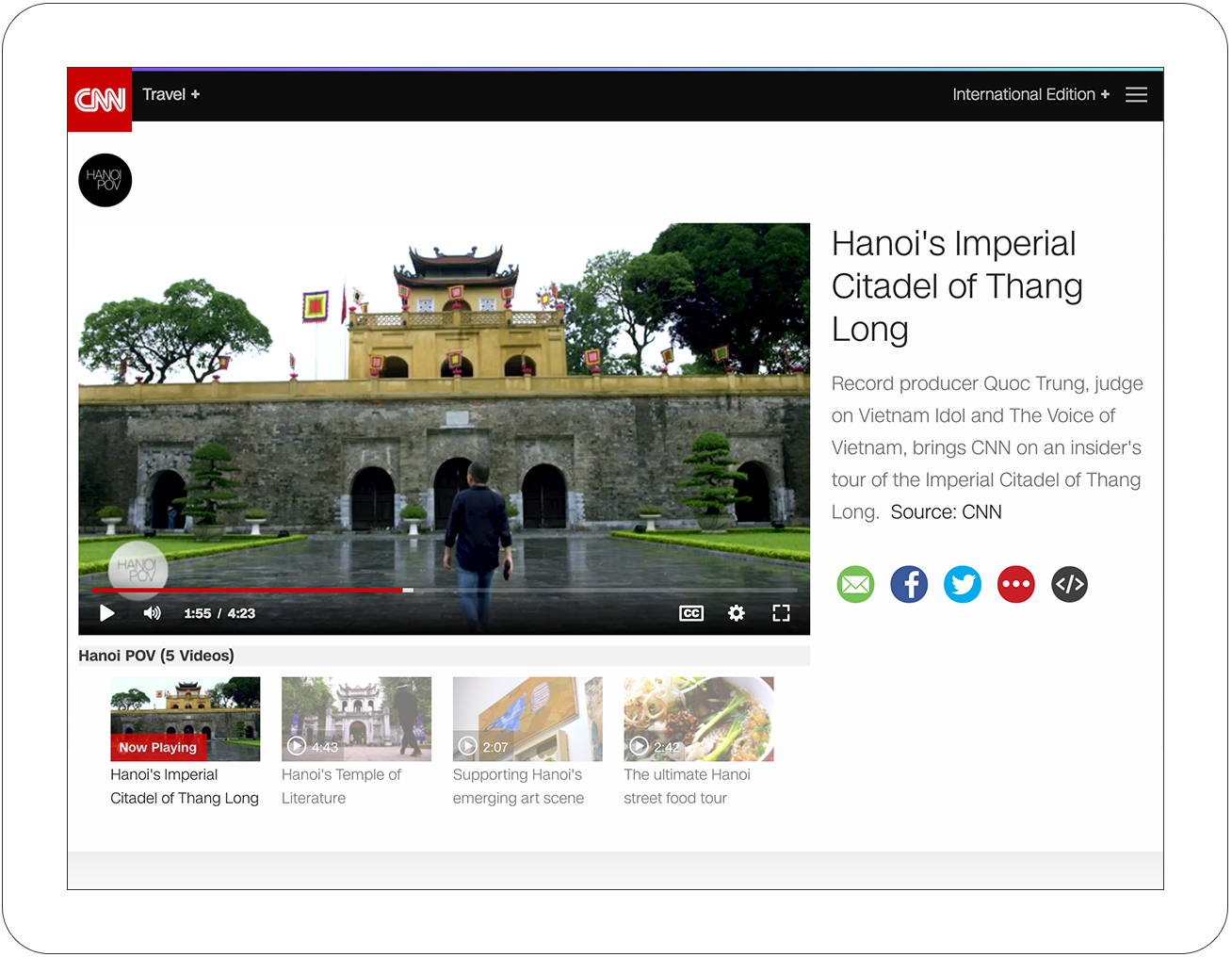 Hanoi POV content on CNN Travel