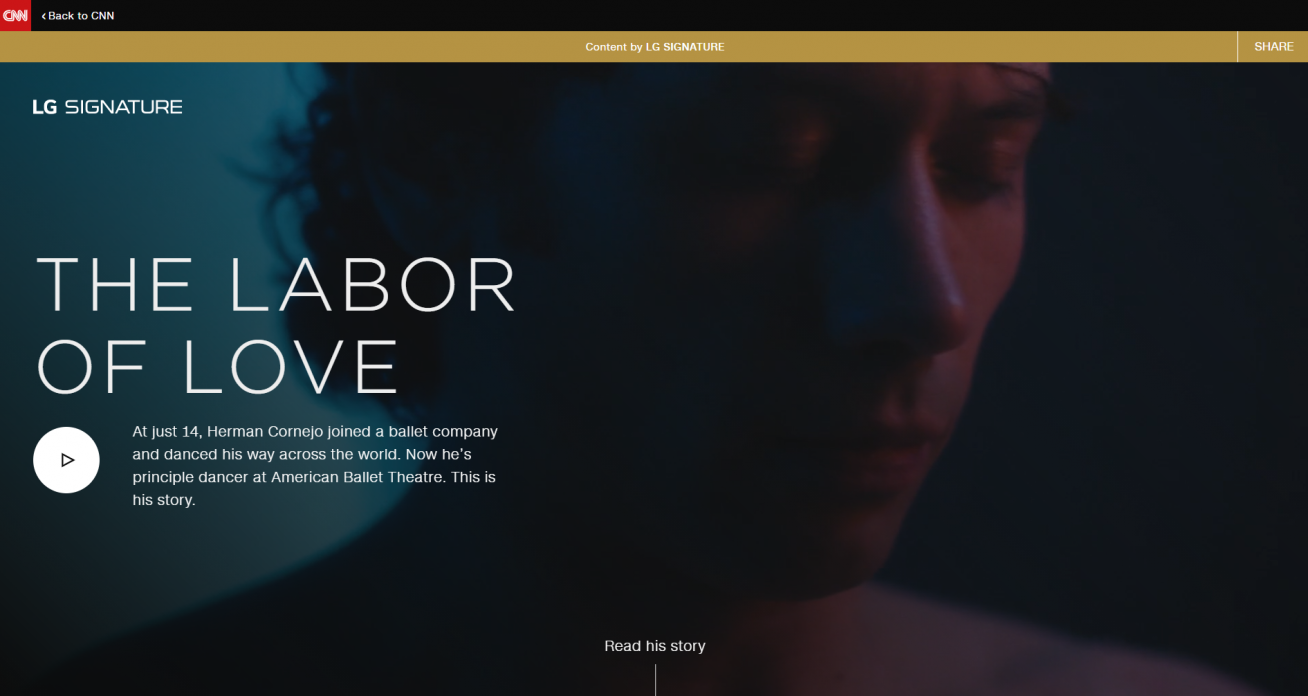 LG Labor of Love Sponsor Content Site screenshot