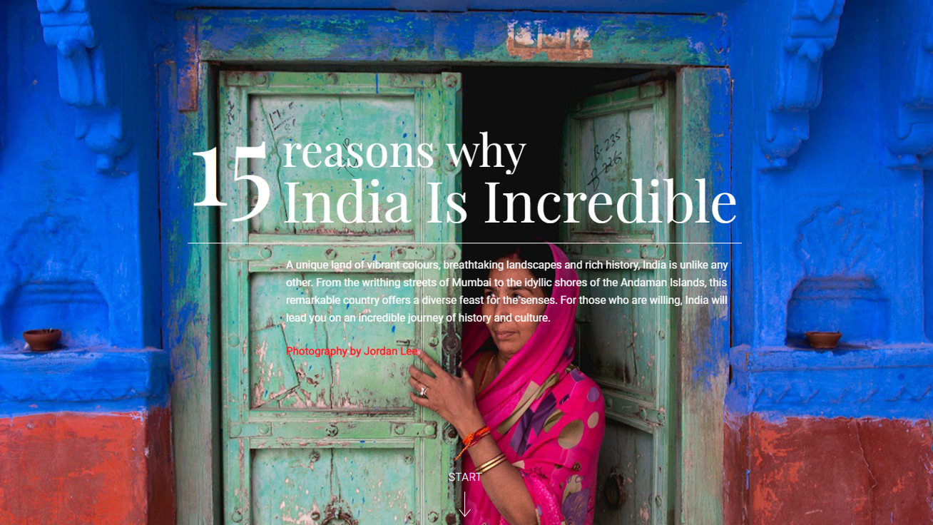 15 reasons why India is incredible website homepage
